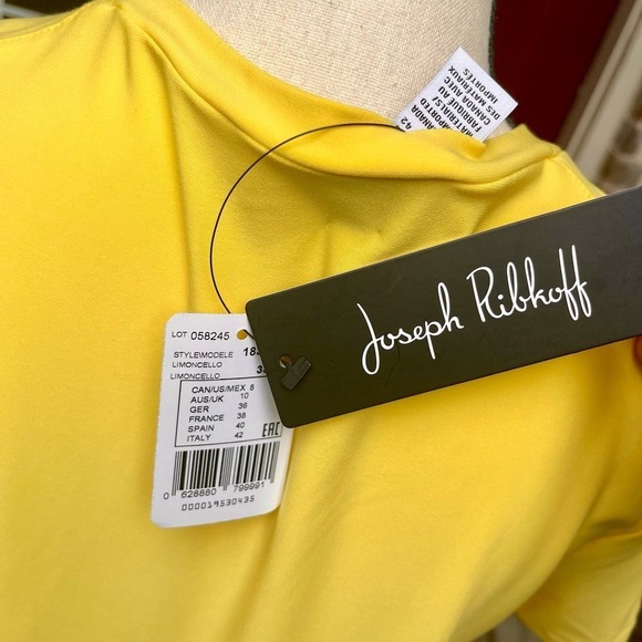NWT Joseph Ribkoff Women’s Limóncello Blouse Yellow Short Sleeve Top Size US 8 - Picture 5 of 13